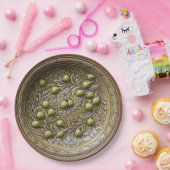 Olive Branch Faux Mediterraan aardewerk Papieren Bordje (Feest)