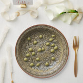 Olive Branch Faux Mediterraan aardewerk Papieren Bordje