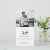 Olive Branch Foliage Couples Shower Fotokaart Bedankkaart (Staand voorkant)