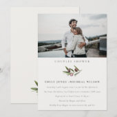 Olive Branch Foliage Couples Shower Photo Invite Bedankkaart (Voorkant / Achterkant)