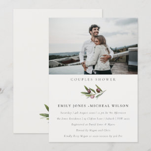 Olive Branch Foliage Couples Shower Photo Invite Bedankkaart