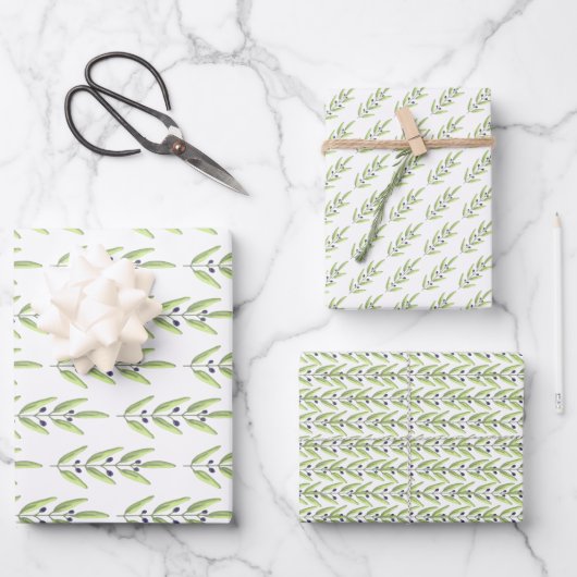 Olive Branch Gift Wrap Inpakpapier Vel (Voorkant)