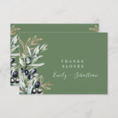 Olive Branch Gold Botanische Bruiloft Dank u Kaart (Voorkant / Achterkant)