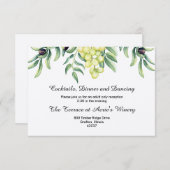Olive Branch Grape Wedding Reception Kaart (Voorkant / Achterkant)