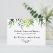 Olive Branch Grape Wedding Reception Kaart (Staand voorkant)