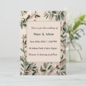 Olive Branch Greenery Botanical wedding Kaart (Staand voorkant)