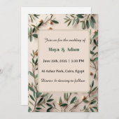  Olive Branch Greenery Botanical wedding Kaart (Voorkant / Achterkant)