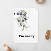 Olive Branch Het spijt me excuses Notitiekaartje (Voorkant / Achterkant in situ)