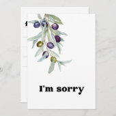 Olive Branch Het spijt me excuses Notitiekaartje (Voorkant / Achterkant)