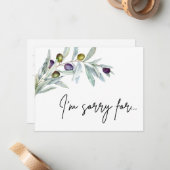Olive Branch Het spijt me Handwrite de verontschul Notitiekaartje (Voorkant / Achterkant in situ)