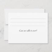 Olive Branch Het spijt me Handwrite de verontschul Notitiekaartje (Achterkant)