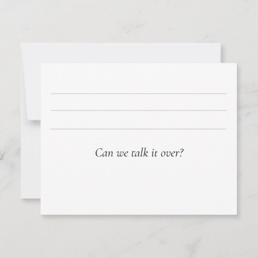 Olive Branch Het spijt me Handwrite de verontschul Notitiekaartje (Achterkant)