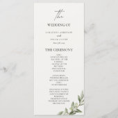 Olive Branch Huwelijksprogramma | Elegant Groenele Menu (Voorkant)