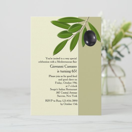 Olive Branch Invitation Kaart (Staand voorkant)