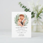 Olive Branch Krans Classy Wedding Save the Date Aankondigingskaart (Staand voorkant)