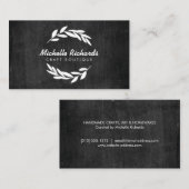 Olive Branch krans Logo op zwart hout Visitekaartje (Voorkant / Achterkant)