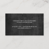 Olive Branch krans Logo op zwart hout Visitekaartje (Achterkant)