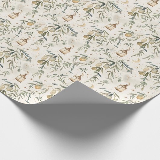 Olive Branch & Lantern Islamic Gift Wrap Roll Cadeaupapier (Hoek)