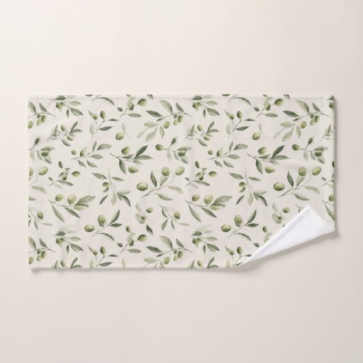 Olive Branch Mediterranean Pattern  Bad Handdoek (Handdoek)