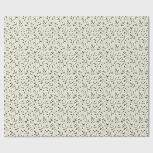 Olive Branch Mediterranean Pattern Cadeaupapier (Vlak)
