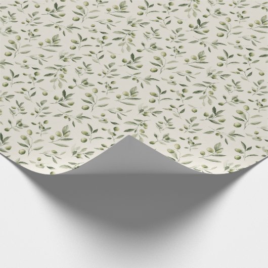 Olive Branch Mediterranean Pattern  Cadeaupapier (Hoek)