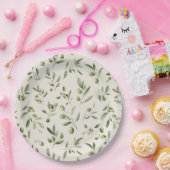 Olive Branch Mediterranean Pattern Papieren Bordje (Feest)