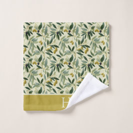 Olive Branch Monogram Initial Washandje