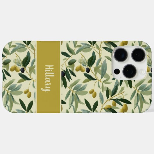 Olive Branch Monogram Name Case-Mate iPhone Case (Achterkant (horizontaal))