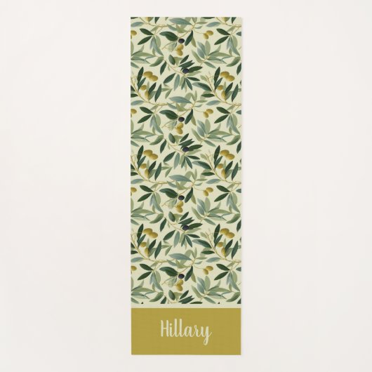 Olive Branch Monogram Name  Yogamat (Voorkant)