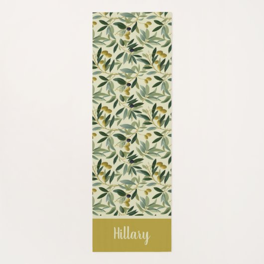 Olive Branch Monogram Name  Yogamat (Achterkant)