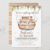 Olive Branch Noah's Ark Boys 1e verjaardag Kaart (Voorkant / Achterkant)