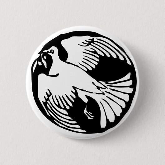Olive Branch Peace Dove Button (Voorkant)