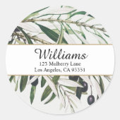 Olive Branch Return-adres Ronde Sticker (Voorkant)