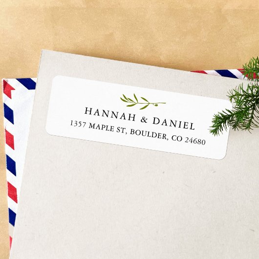 Olive Branch Return-adreslabel Etiket