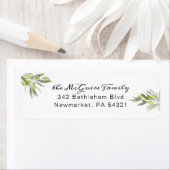 Olive Branch Return-adreslabel Etiket (Insitu)