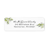 Olive Branch Return-adreslabel Etiket (Voorkant)