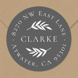 Olive Branch Round Return-adreslabel Ronde Sticker