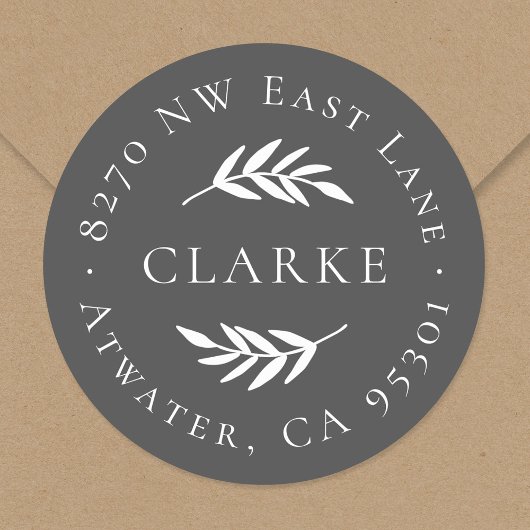 Olive Branch Round Return-adreslabel Ronde Sticker