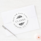 Olive Branch Round Return-adreslabel Ronde Sticker (Envelop)