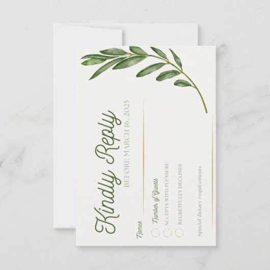 Olive Branch - RSVP Kaart (Voorkant)