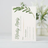 Olive Branch - RSVP Kaart (Staand voorkant)