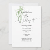 Olive Branch Sage Green Wedding Invitation Kaart (Voorkant)