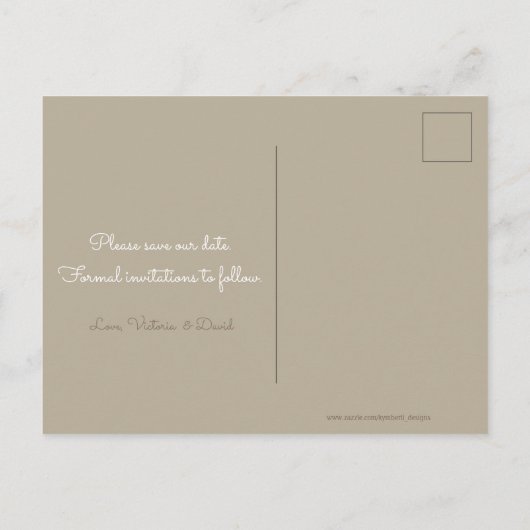 Olive Branch Save the Date Aankondigingskaart (Achterkant)