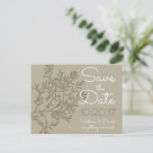 Olive Branch Save the Date Aankondigingskaart (Staand voorkant)