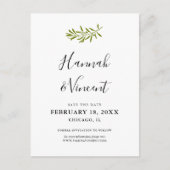 Olive Branch Save the Date Ansichtkaart Aankondigingskaart (Voorkant)
