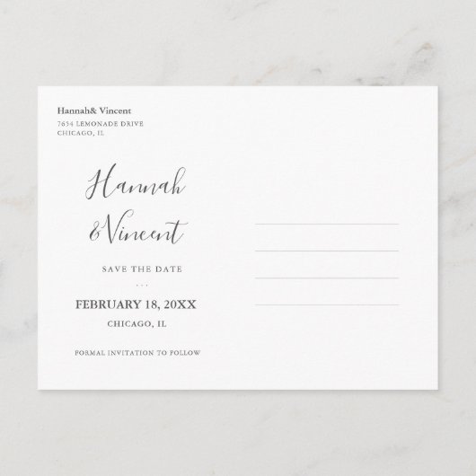 Olive Branch Save the Date Briefkaart (Achterkant)