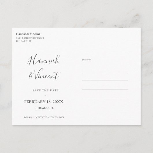 Olive Branch Save the Date Briefkaart | Ivory (Achterkant)