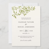 Olive Branch Save the Date kaart | Ivoorkleurig (Voorkant)