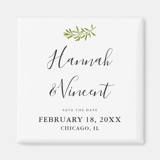 Olive Branch Save the Date Magnet (Voorkant)