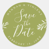 Olive Branch Save the Date Sticker (Voorkant)